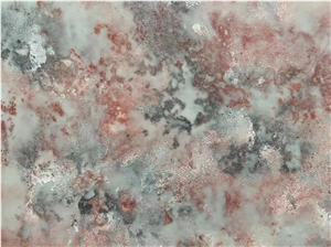 Man Made Stone Artificial Calacatta Quartz Slab Rosa Color