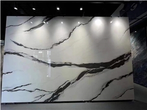 Natural Veins Panda White Sintered Stone Slabs