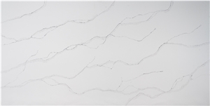 New White  Grey Calacatta Quartz Stone Slab