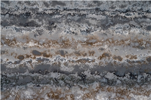 Nonopaque Artificial Quartz Slab Engineered Grey White Stone