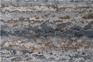 Nonopaque Artificial Quartz Slab Engineered Grey White Stone