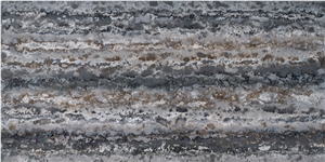 Nonopaque Artificial Quartz Slab Engineered Grey White Stone