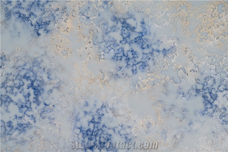 Nonopaque Artificial Quartz Slab Engineered Purple Stone