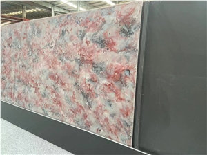 Polished Pink Rosa Quartz Slab Stone For Home House Hotel