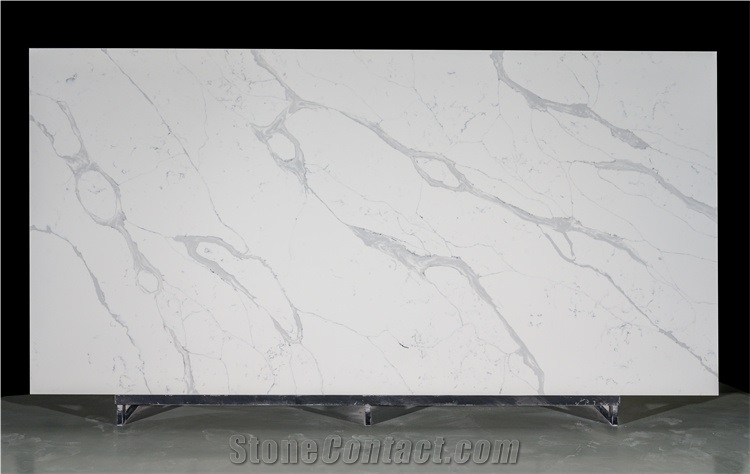 Popular Beautiful Calacatta White Engineered Stone Slab
