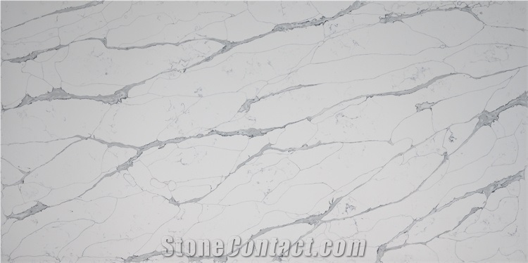 Popular Calacatta White With Grey Viens Man Made Stone