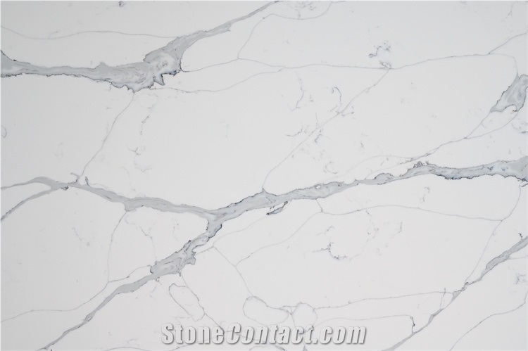 Popular Calacatta White With Grey Viens Man Made Stone