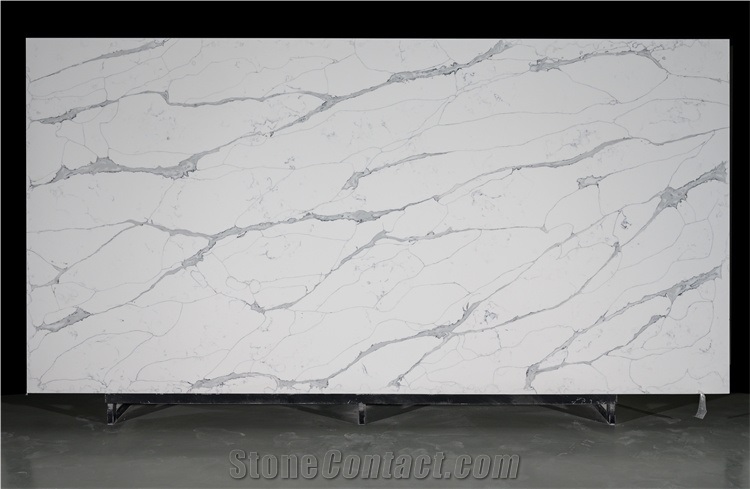 Popular Calacatta White With Grey Viens Man Made Stone