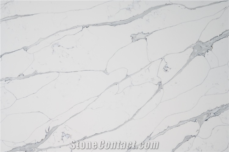 Popular Calacatta White With Grey Viens Man Made Stone
