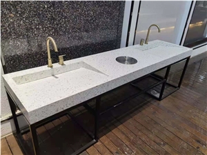 Slab Floor Cladding Console Terrazzo Stone