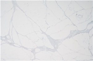 Solid Surface Polished Big Veins Quartz Slab For Home Hotel