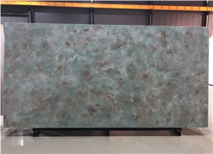 Solid Surface Polished Leather Quartz Slab For Home Hotel