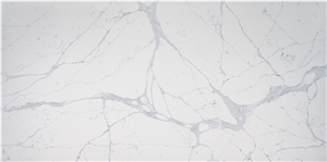 White Calacatta Quartz Slab Artificial Stone Solid Surface