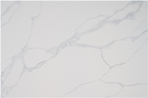 White Grey Veins Slab Calacatta Quartz Stone