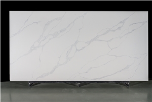 White Grey Veins Slab Calacatta Quartz Stone
