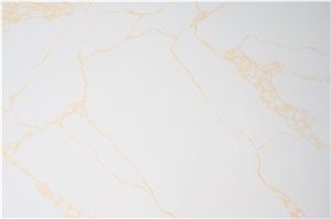 Whole Golden Veins Calacatta Gold Color Quartz Stone