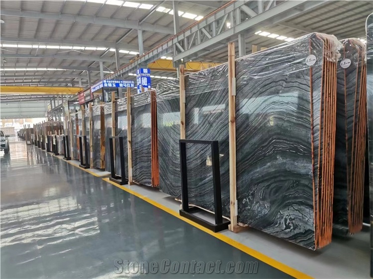Ancient Wood With Silver Wave Veins Natural Marble Stone