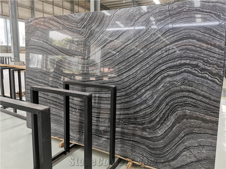 Ancient Wood With Silver Wave Veins Natural Marble Stone