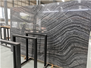 Ancient Wood With Silver Wave Veins Natural Marble Stone