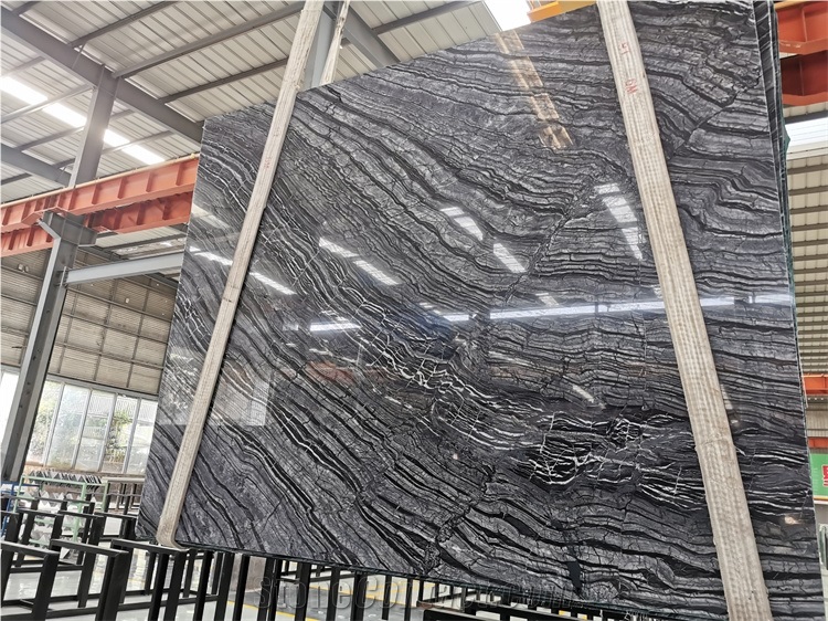 Ancient Wood With Silver Wave Veins Natural Marble Stone