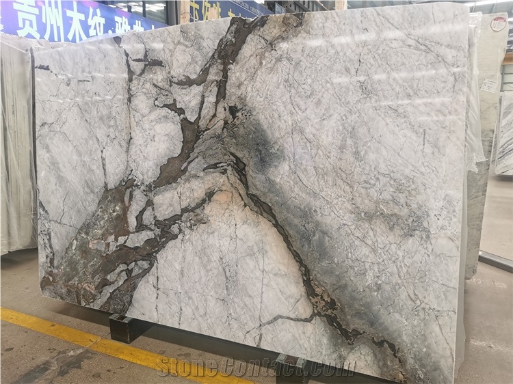 Big Natural Stone Grey With Black Veins Marble Slab