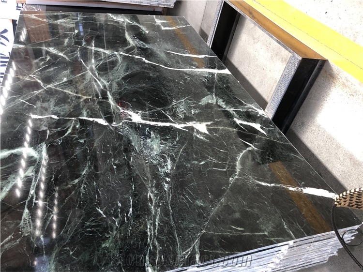 Big Slab Of Natural Verde Alpi Green Marble Slab Stone