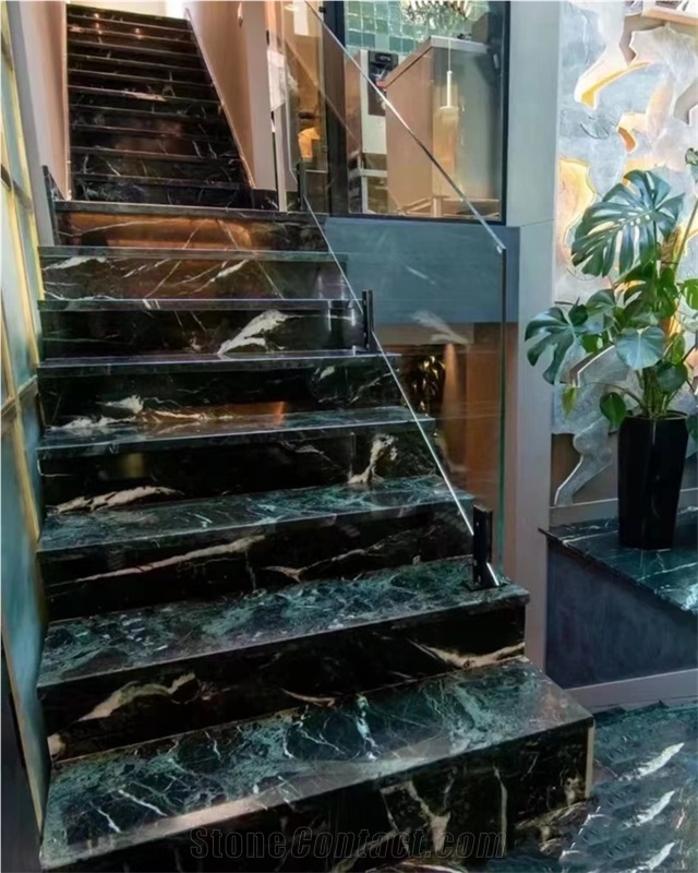 Big Slab Of Natural Verde Alpi Green Marble Slab Stone