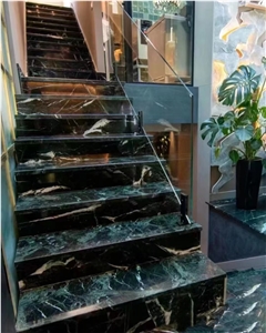 Big Slab Of Natural Verde Alpi Green Marble Slab Stone