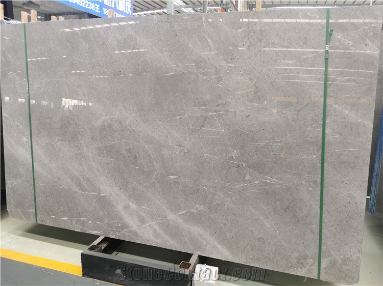 Polished Big Blue Background Grey Marble Stone Slab