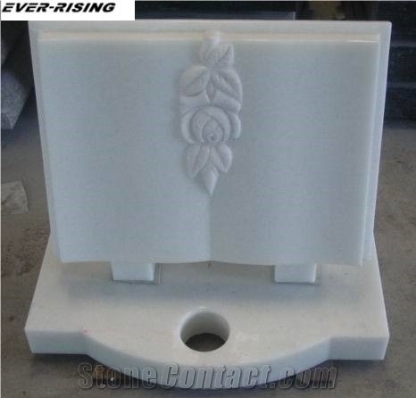 Pure White Marble Headstone