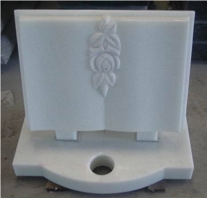 Pure White Marble Headstone