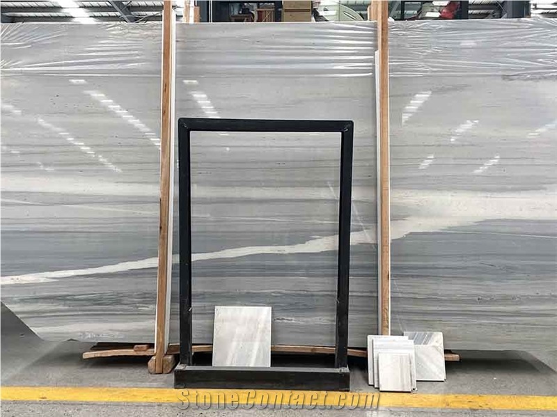 Palissandro Blue With Grey And White Wave Marble Slabs