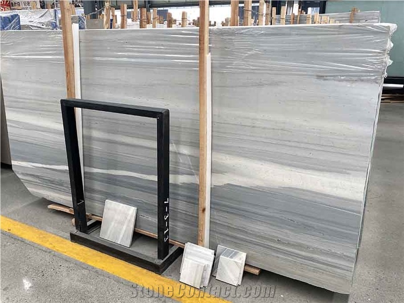 Palissandro Blue With Grey And White Wave Marble Slabs