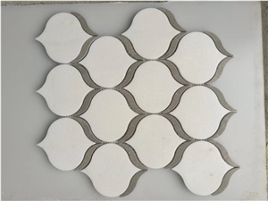 Casablanca Carrara - 12" X 12" Waterjet Marble Lantern Mosaic Tile
