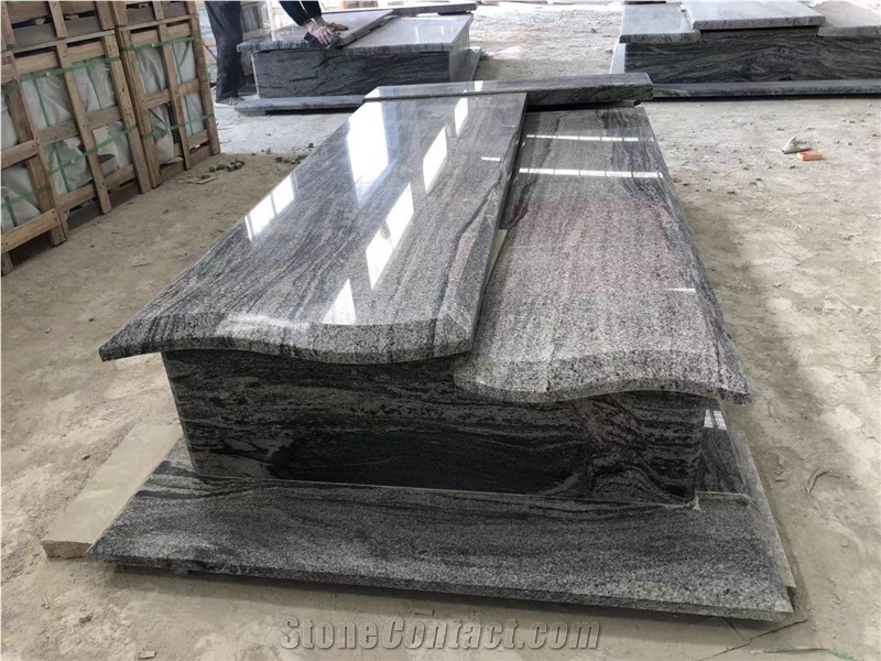 Landscape Grey Granite Headstone