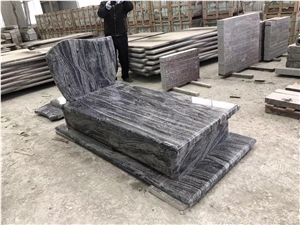 Landscape Grey Granite Headstone