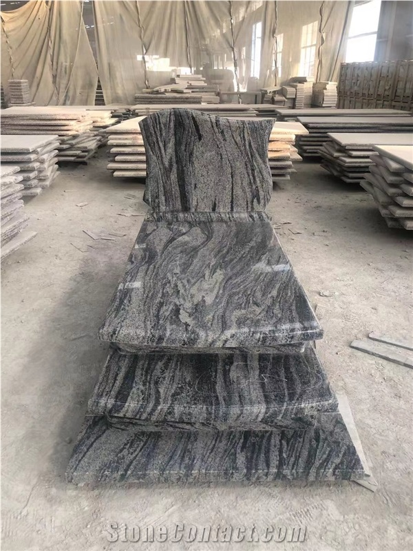 Landscape Grey Granite Headstone