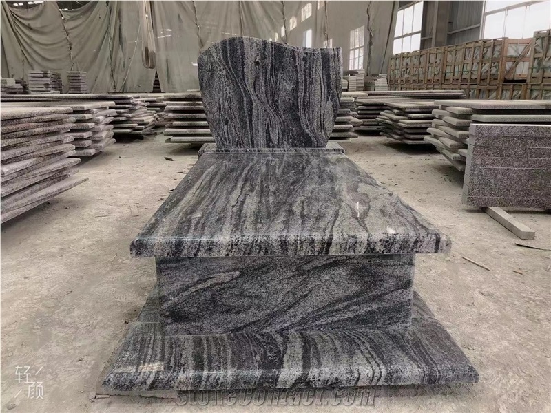 Landscape Grey Granite Headstone