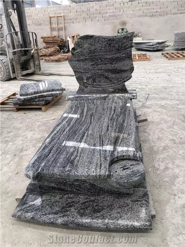 Landscape Grey Granite Headstone