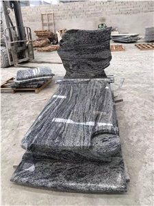 Landscape Grey Granite Headstone