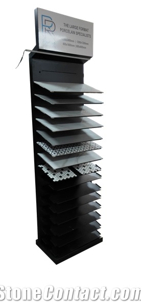 Metal Quartz Stone Dispay Tower With Light