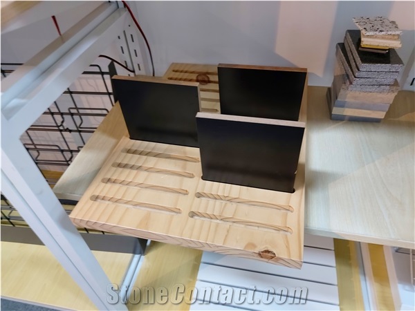 Quartz And Marble Table Display Stand In Solid Wood
