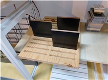 Quartz And Marble Table Display Stand In Solid Wood