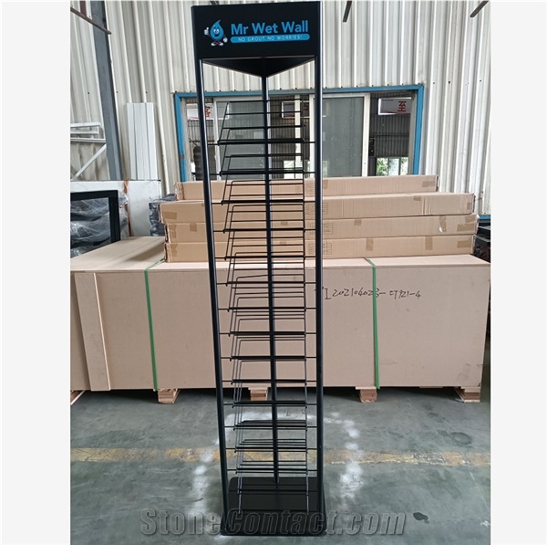 Quartz Countertops Display Rack In Showroom