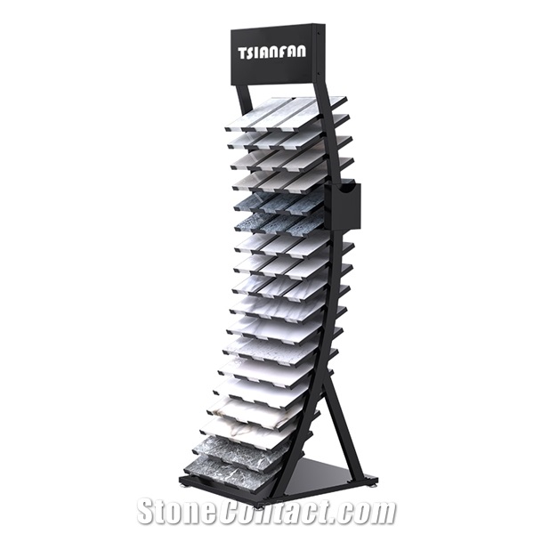 Stone Quartz Tower Metal Display Stand Rack