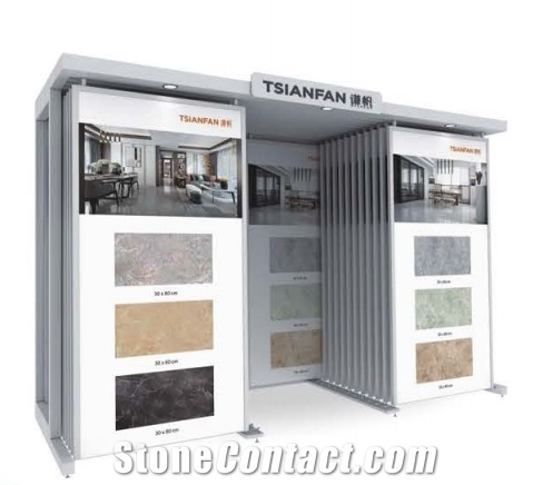 Tile Slab Sliding Display Stand With LED Light
