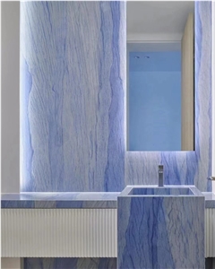 Brazil Azul Macaubas Quartzite Blue Polished Tiles For Floor