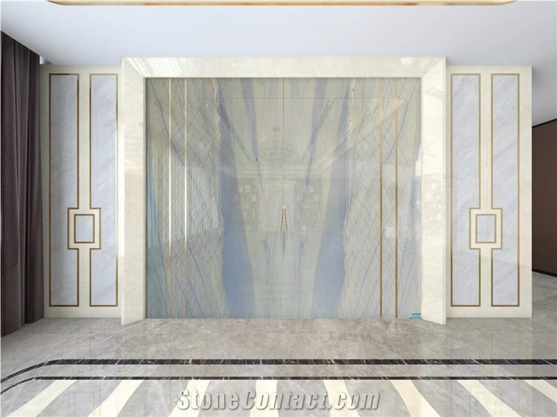 Brazil Azul Macaubas Quartzite Blue Polished Tiles For Floor