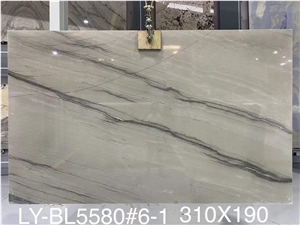 Brazil Calacatta Latte Quartzite White Polished Stair Treads