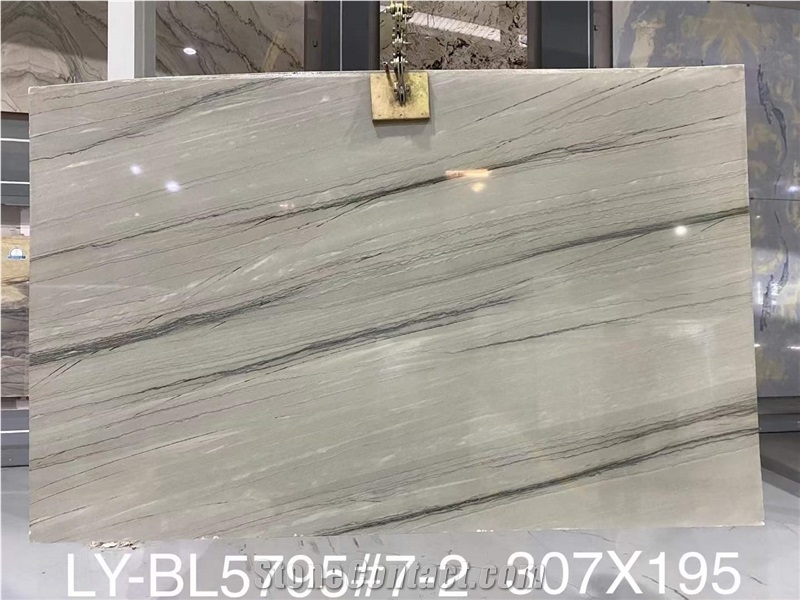 Brazil Calacatta Latte Quartzite White Polished Wall Slabs